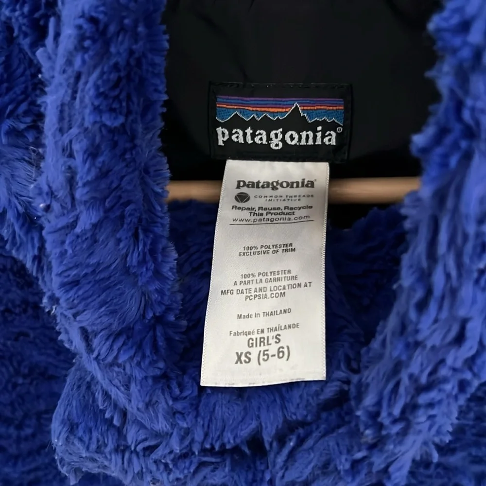 Patagonia Girls Pelage Deep Pile Fleece Jacket Blue